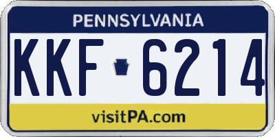 PA license plate KKF6214