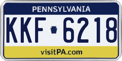PA license plate KKF6218