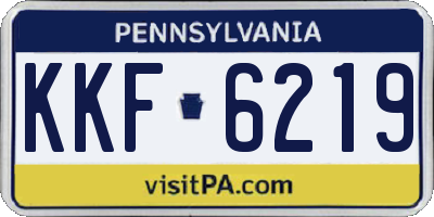 PA license plate KKF6219