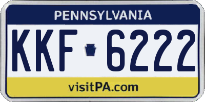 PA license plate KKF6222
