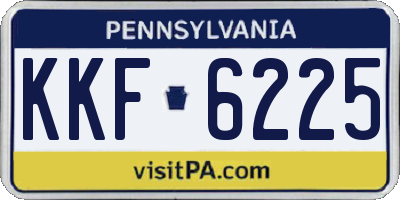 PA license plate KKF6225