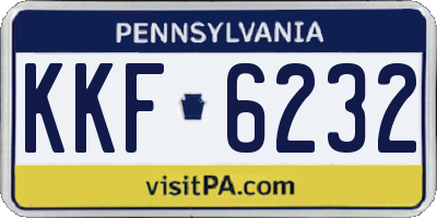 PA license plate KKF6232