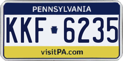 PA license plate KKF6235