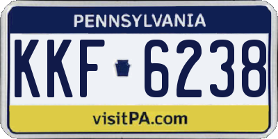 PA license plate KKF6238