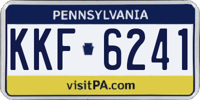 PA license plate KKF6241