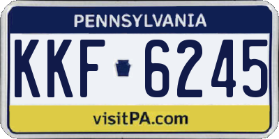 PA license plate KKF6245