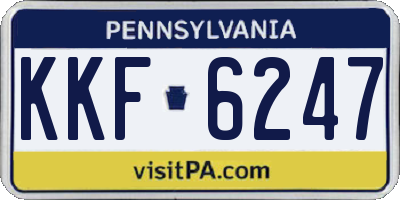 PA license plate KKF6247