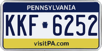PA license plate KKF6252