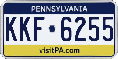 PA license plate KKF6255