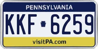 PA license plate KKF6259