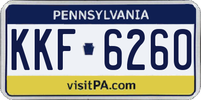 PA license plate KKF6260
