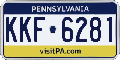 PA license plate KKF6281