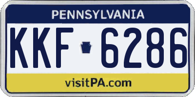 PA license plate KKF6286