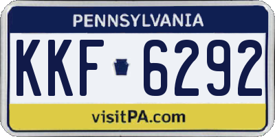 PA license plate KKF6292