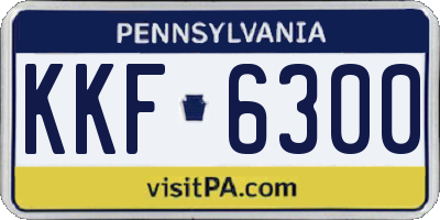 PA license plate KKF6300