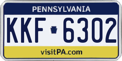 PA license plate KKF6302