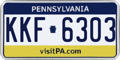 PA license plate KKF6303