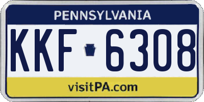 PA license plate KKF6308