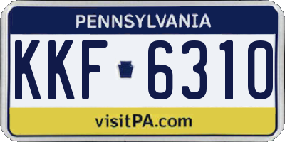 PA license plate KKF6310