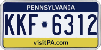 PA license plate KKF6312