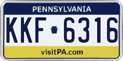 PA license plate KKF6316