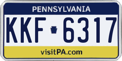 PA license plate KKF6317