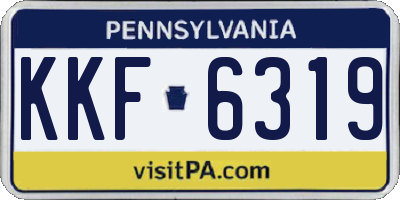 PA license plate KKF6319