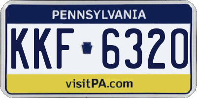 PA license plate KKF6320