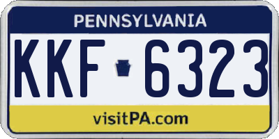 PA license plate KKF6323