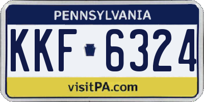 PA license plate KKF6324