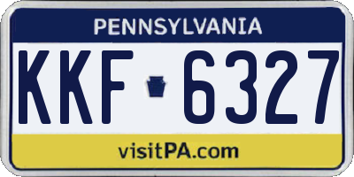 PA license plate KKF6327