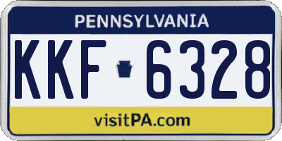 PA license plate KKF6328