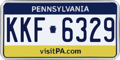 PA license plate KKF6329