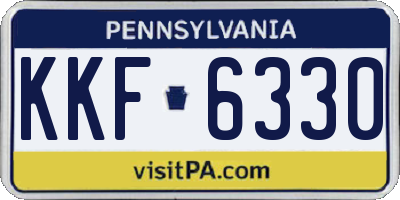 PA license plate KKF6330