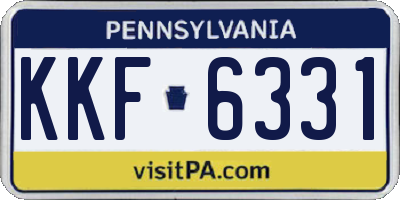 PA license plate KKF6331