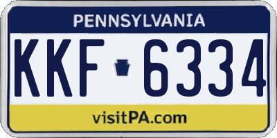 PA license plate KKF6334