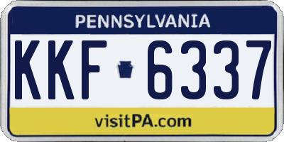 PA license plate KKF6337