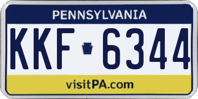 PA license plate KKF6344