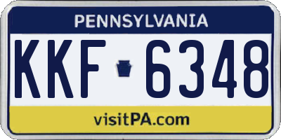 PA license plate KKF6348