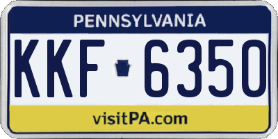 PA license plate KKF6350