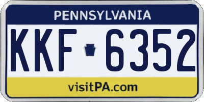 PA license plate KKF6352