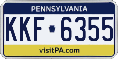 PA license plate KKF6355