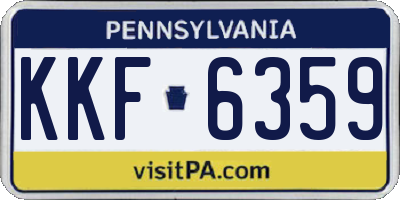 PA license plate KKF6359