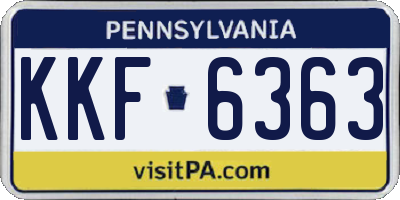 PA license plate KKF6363