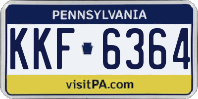 PA license plate KKF6364