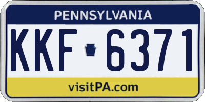 PA license plate KKF6371