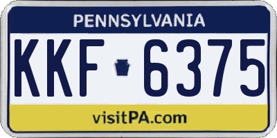 PA license plate KKF6375