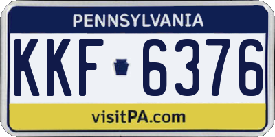 PA license plate KKF6376