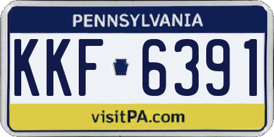 PA license plate KKF6391