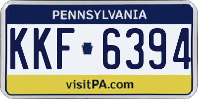 PA license plate KKF6394